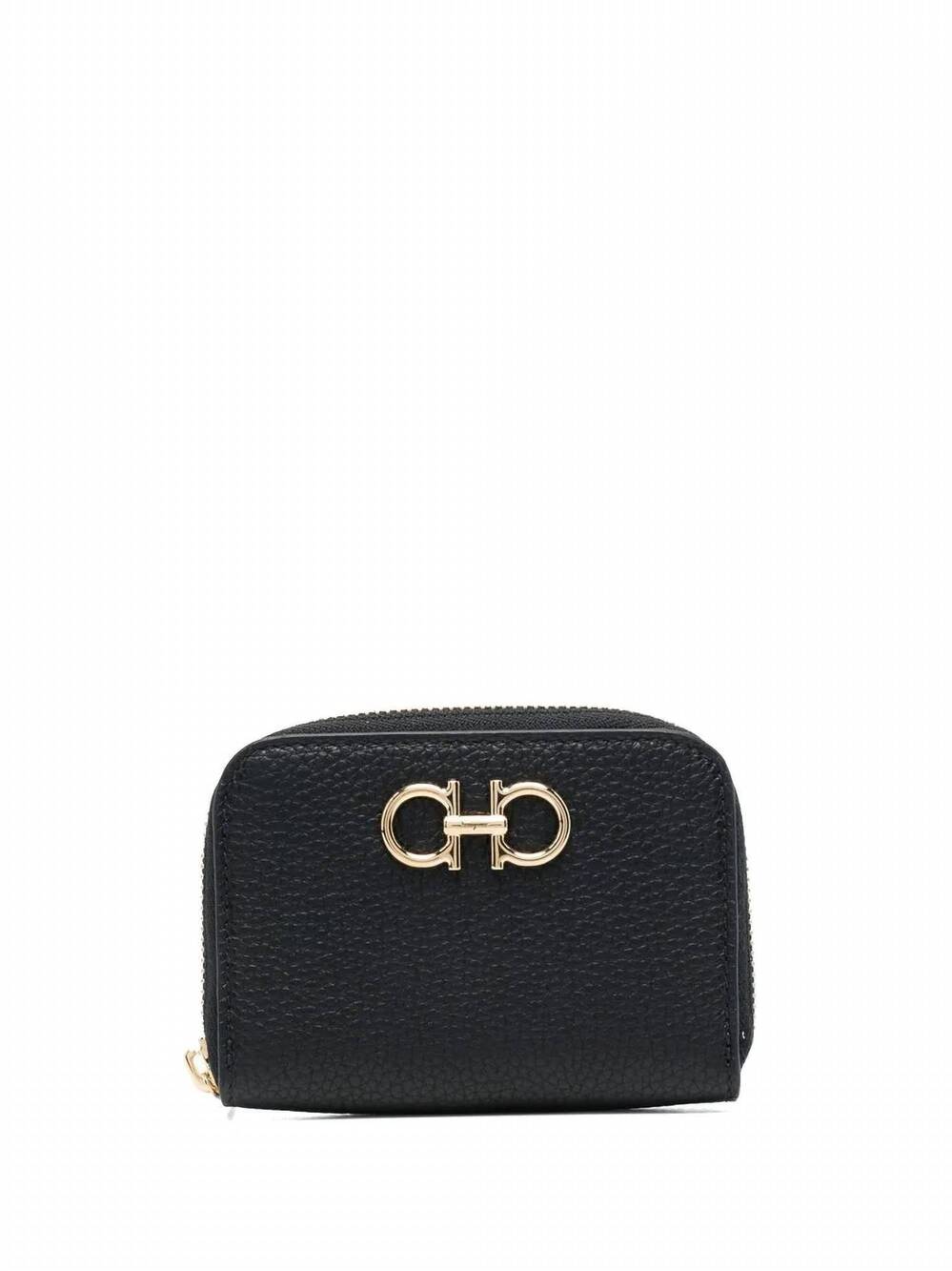 NEW SALVATORE FERRAGAMO women's gancini card holder in black